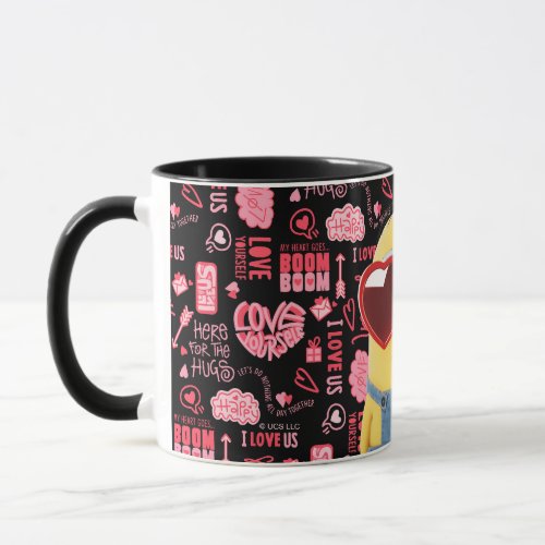 Minions Valentines Day  Doodle Quotes Pattern Mug