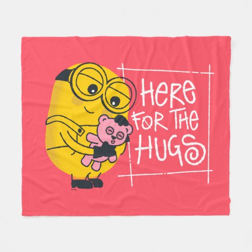 Minions Valentines Day  Here For The Hugs Fleece Blanket