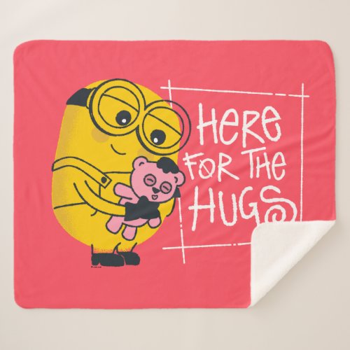 Minions Valentines Day  Here For The Hugs Sherpa Blanket