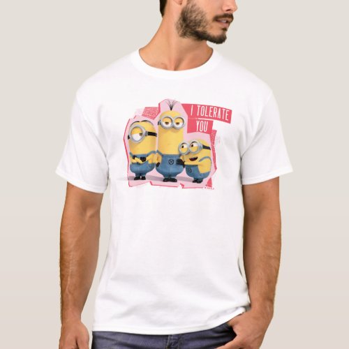 Minions Valentines Day  I Tolerate You T_Shirt