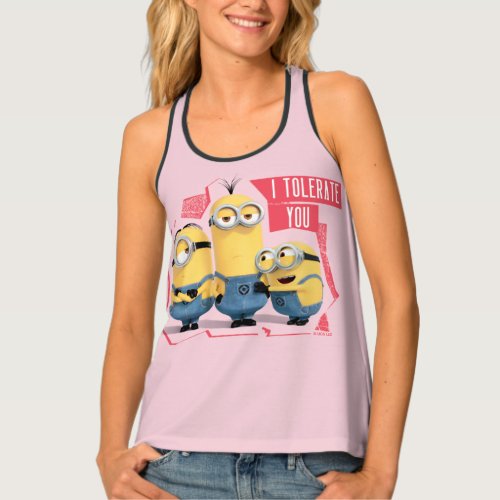 Minions Valentines Day  I Tolerate You Tank Top