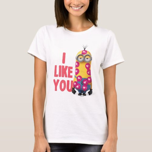 Minions Valentines Day  Kevin _ I Like You T_Shirt
