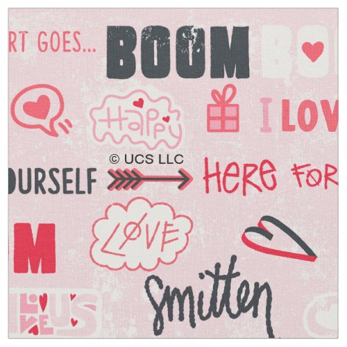 Minions Valentines Day  Love Typography Pattern Fabric