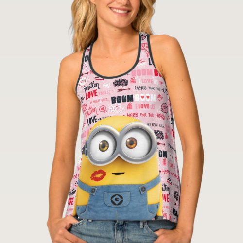 Minions Valentines Day  Love Typography Pattern Tank Top