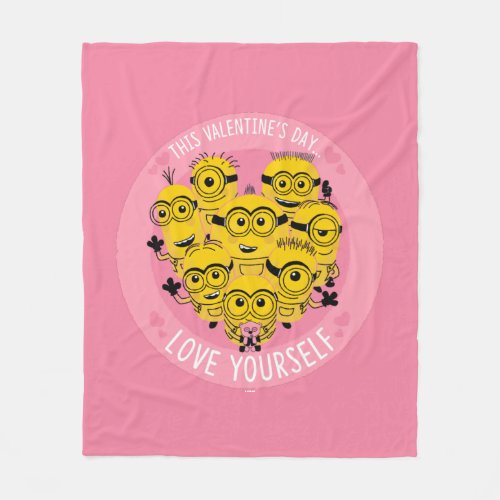 Minions Valentines Day  Love Yourself Fleece Blanket