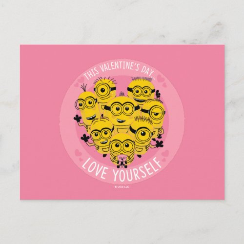 Minions Valentines Day  Love Yourself Postcard