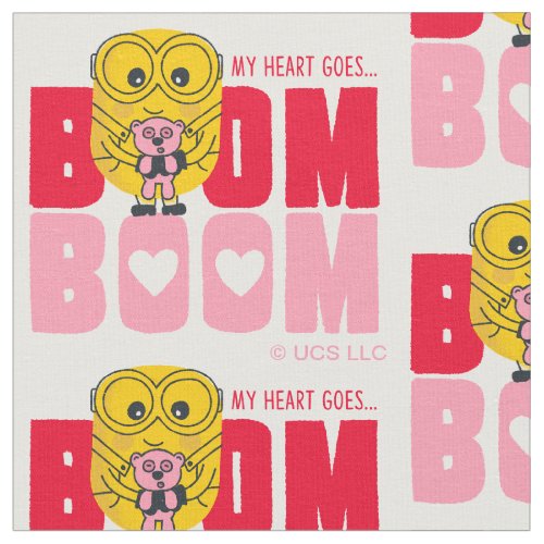 Minions Valentines Day  My Heart Goes Boom Boom Fabric