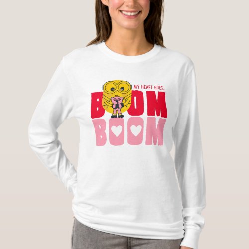 Minions Valentines Day  My Heart Goes Boom Boom T_Shirt