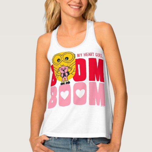 Minions Valentines Day  My Heart Goes Boom Boom Tank Top