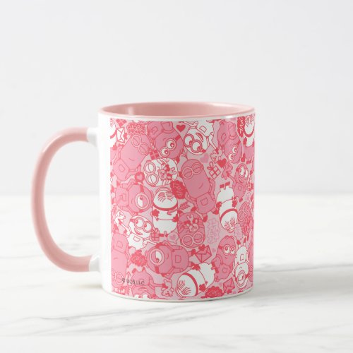 Minions Valentines Day  Pink Minion Toss Pattern Mug