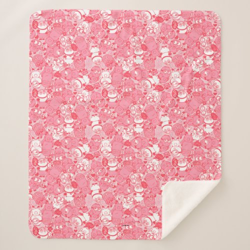 Minions Valentines Day  Pink Minion Toss Pattern Sherpa Blanket