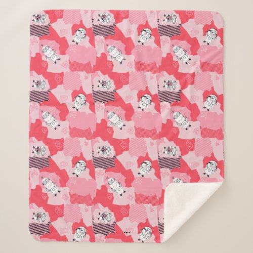Minions Valentines Day  Pink Patchwork Pattern Sherpa Blanket