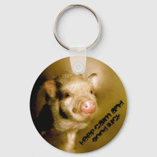 Minischwein "Keep calm and good luck" Keychain