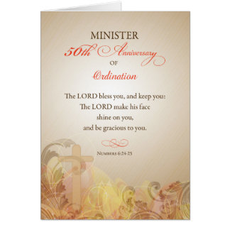 Minister 50th Ordination Anniversary, Blessing Card
