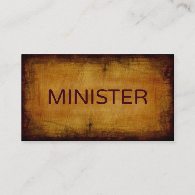 Minister Antique Brushed Business Card (Front)