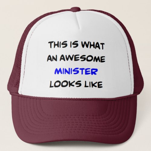 minister awesome trucker hat