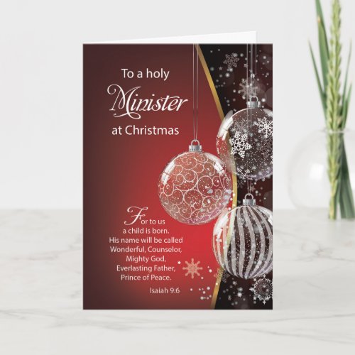 Minister Christmas Bible Quote Ornaments  Card