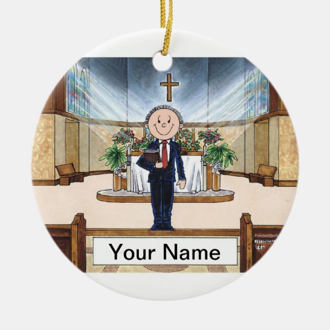 Minister - Male Ceramic Ornament (Front)