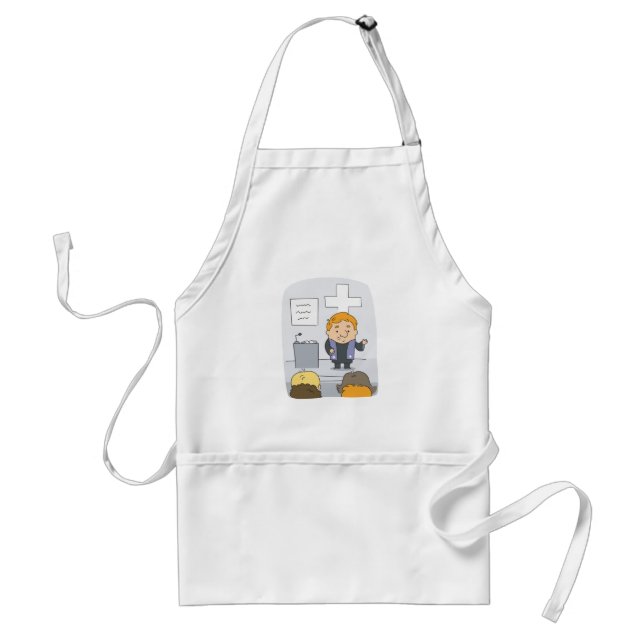Minister Preaching to Congregation Adult Apron (Front)