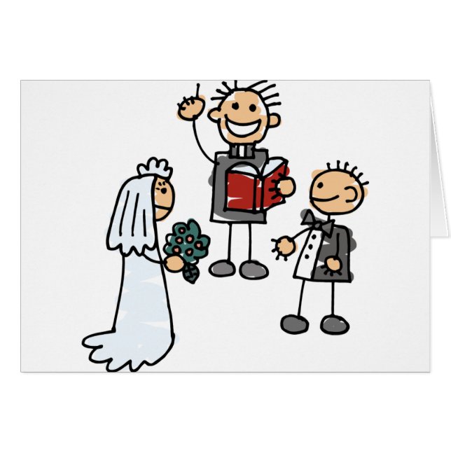 Minister Priest Reverend Performs Wedding Ceremony Cards (Front Horizontal)