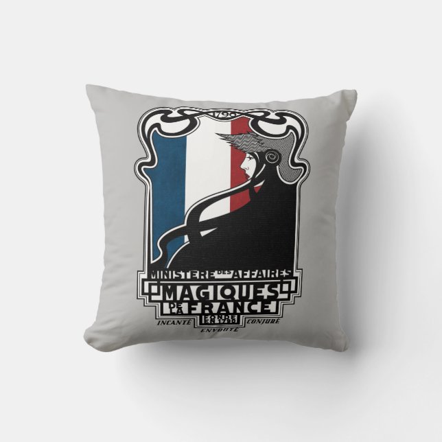 Ministère des Affaires Magiques de la France Logo Throw Pillow (Front)