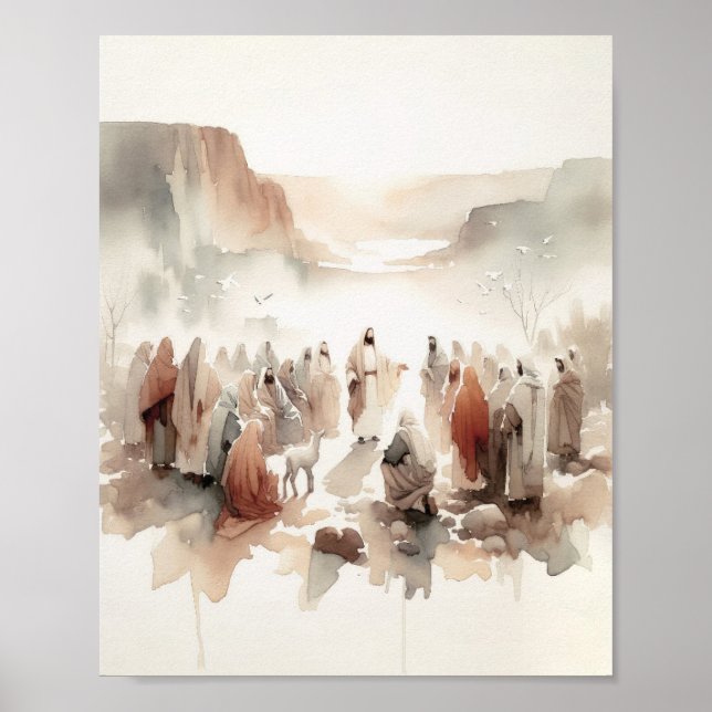 Ministry of Jesus - Modern Watercolor Christian Poster (Front)