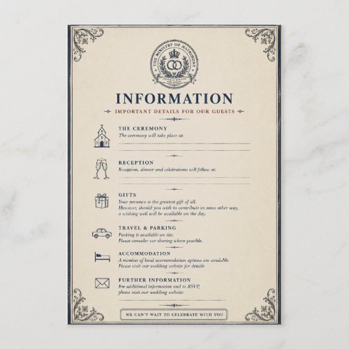 Ministry Of Matrimony Wedding Enclosure Funny Card