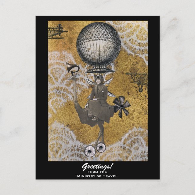 Ministry of Travel Steampunk Postcard (Front)