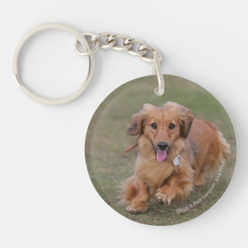 Miniture Dachshund Running Keychain