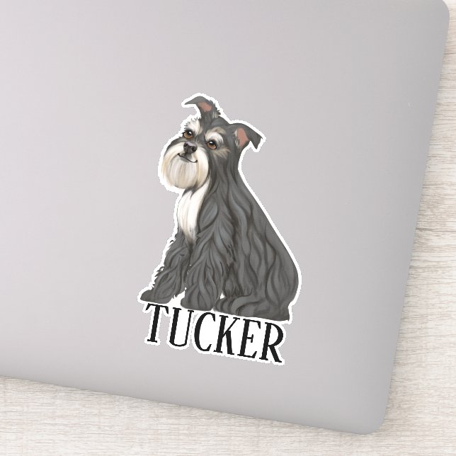 Miniture Schnauzer Personalized name  Sticker (Detail)
