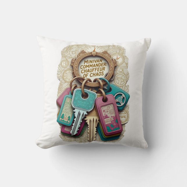 Minivan Commander T Shirt, Chauffeur of Chaos Mug Throw Pillow (Front)