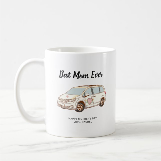 Minivan Mom Mother's Day Cute Best Mom Coffee Mug (Left)