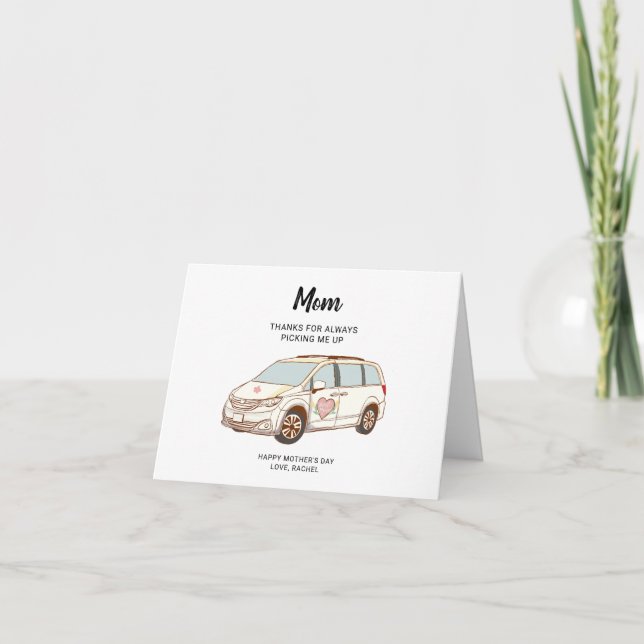 Minivan Mom Mother's Day Cute Best Mom Holiday Card (Front)