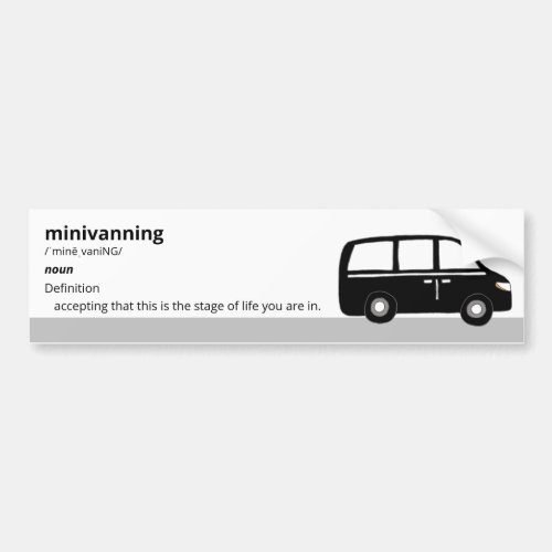 Minivanning Minivan Bumper Sticker