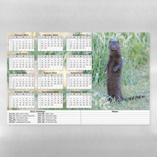 Mink 2022 Calendar  Magnetic Dry Erase Sheet