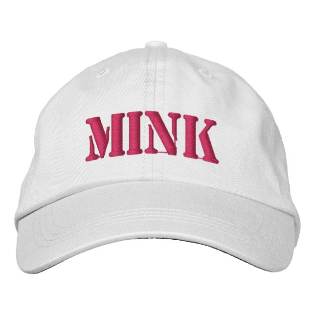 MINK EMBROIDERED BASEBALL HAT (Front)