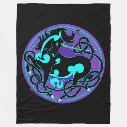 Mink Nest Large Fleece Blanket-Black/Blue/Purple