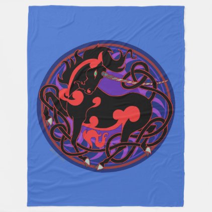 Mink Nest Large Fleece Blanket-Black/Red/Purple