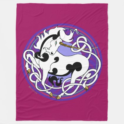 Mink Nest Large Fleece Blanket-Black/White/Purple