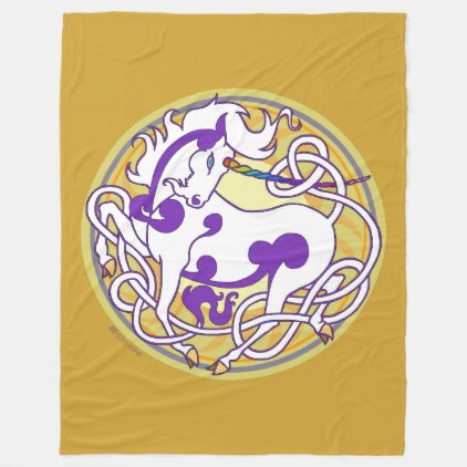 Mink Nest Large Fleece Blanket-White/Purple/Yellow