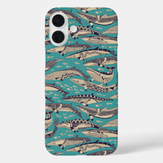 minke whales blue iPhone 16 plus case