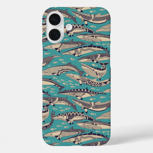 minke whales blue Case-Mate iPhone case (Back)