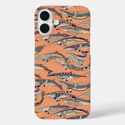 minke whales copper iPhone 16 plus case