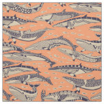 minke whales copper fabric