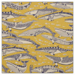 minke whales gold fabric
