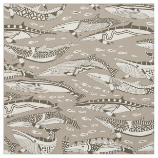 minke whales tea brown stone fabric