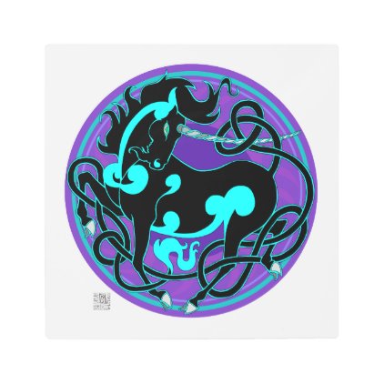 MinkNest Unicorn MetalPrint S-Black/Blue/Purple Metal Print