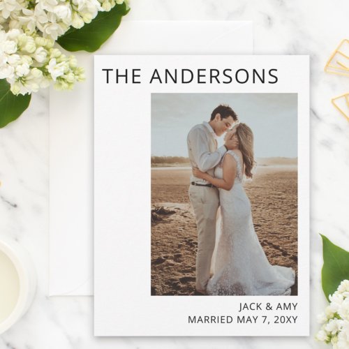 Minmalist Elegant Photo Wedding Announcement Postcard