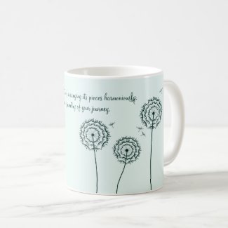 Minmalist mint white dandelion motivational quote 