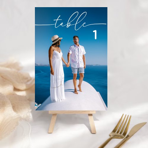 Minmalist Photo Table Number  Modern Wedding 